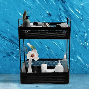 2-Tier Standing Spice <b>Rack</b> Countertop Organizer Multipurpose Kitchen Cabinet Dresser Storage Shelf Black - Product Image 5