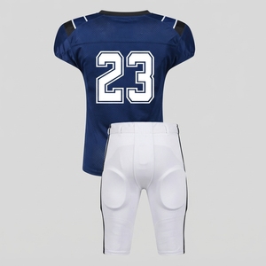 Ensemble d'uniformes de football américain pour hommes, maillot personnalisé et pantalon de compression rembourré, anti-UV, séchage rapide, 100% polyester, respirant, ajusté - Product Image 2