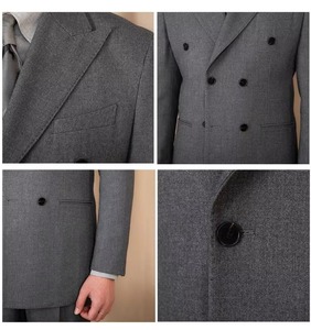 Costume de smoking pour homme en velours côtelé, taille plus, coupe ajustée, 2 pièces, pour mariage (veste + pantalon + cravate) - Product Image 6
