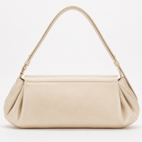 GORFIA Minimalistische Unterarmtasche für Damen, plissierte Umhängetasche mit goldener Hardware, cremefarbene Schultertasche, Handtasche