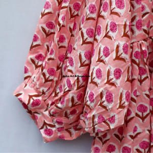 Beautiful floral Cotton Block Printed dress Dress For Casual wear Hand Block Printed Dress - Product Image 5
