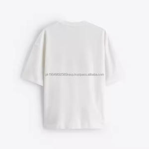 T-shirt oversize à col rond en coton 100% de qualité supérieure pour homme, streetwear, épaules tombantes, design de logo personnalisé, taille plus - Product Image 3