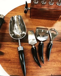 Stainless Steel Silverware <b>Cheese</b> <b>Set</b> with Long Reindeer Horns Design Metal Horn Handle High Quality <b>Cheese</b> Tools - Product Image 4