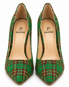 Chaussures à talons hauts pour femmes, motif tartan, bout pointu, style stiletto, pour mariage et soirée, fabricant - Product Image 3