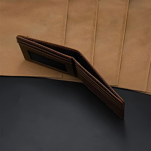 Cartera Bifold de Cuero Suave Marrón Claro para Hombre, Delgada, con Ventana para Identificación, Ranura para Foto, Estilo Retro, de Piel de Vaca, con Múltiples Bolsillos, Monedero Masculino - Product Image 6