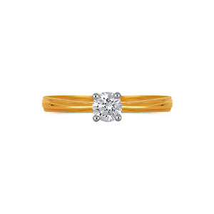Anillo de Diamantes Solitario Luna Petite, Anillo de Compromiso de Diamantes Solitario de Corte Redondo de Lujo para Mujer, Oro Amarillo de 18K - Product Image 3