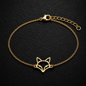 Pulsera de Cadena con Cabeza de Zorro de Plata de Ley 925 Chapada en Oro de 12 mm, Diseño Animal Bonito para Mujer, Joyería Fina Minimalista para Uso Diario - Product Image 3