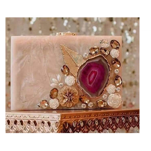 Customizable Acrylic Resin Clutch Handbag Fashionable Hard Case Purse for Formal Events and Night Out from India - Product Image 5