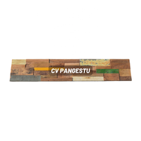PANGESTU Panneaux muraux 3D modernes en teck recyclé, design géométrique, insonorisés, imperméables, pour usage commercial, divertissement, maison, villa