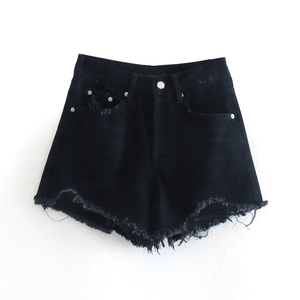 กางเกงยีนส์ขาสั้นเอวสูงทรงปกติสำหรับผู้หญิง แฟชั่นทันสมัย ผลิตจากผ้าฝ้าย 100% เป็นมิตรกับสิ่งแวดล้อม กันน้ำ เหมาะสำหรับฤดูร้อน - Product Image 2