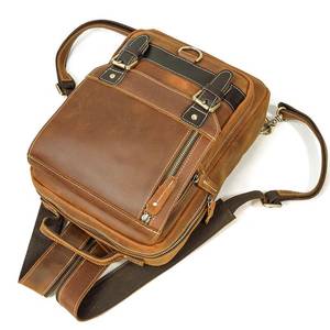 Explorer Waterproof <b>Leather</b> <b>Backpack</b> Anti-Theft Vintage <b>Laptop</b> Rucksack Genuine <b>Leather</b> Vessel LBP-0346 - Product Image 4