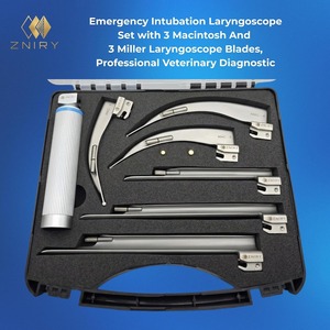 Ensemble de 6 laryngoscopes de haute qualité, 3 lames Macintosh et 3 lames Miller (tailles 2, 3, 4) avec poignées, pour intubation médicale, réutilisable - Product Image 2