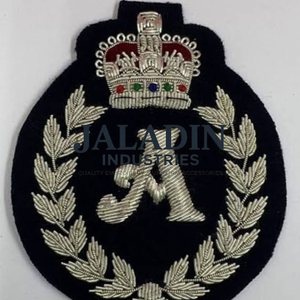 High Quality Custom Design Fashion Canvas Fabric 3D Handmade Solid Color Embroidery Badge Bullion Wire Crown Embroidered Patch - Product Image 6