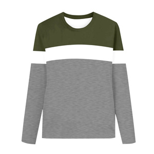 Camisetas de Manga Larga a Rayas 100% Algodón Hechas en Bangladesh para Niños y Niñas, Camisetas Raglán con Cuello Redondo para Primavera, Otoño e Invierno - Product Image 5