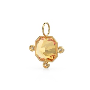 Colgante de oro amarillo macizo de 14k con diamante Heliodor de 7 quilates y bisel de berilo, piedra de nacimiento de junio, accesorio de joyería, dije de gema amarilla - Product Image 6