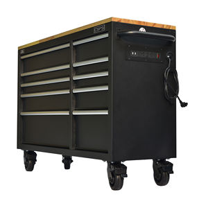 Armoire à outils en acier enduit de poudre, durable, noire, OEM, pour garage, industrie, entrepôt, atelier, 132 cm, 10 tiroirs, armoire de mécanicien - Product Image 4