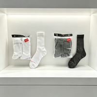 Chaussettes unisexes de couleur unie, logo personnalisé, mi-mollet, en coton, mode décontractée, usage quotidien, chaussettes tricotées, plusieurs couleurs