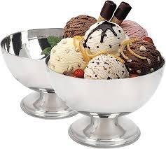 Decorative Kitchen Dessertware <b>Stainless</b> <b>Steel</b> Ice Cream <b>Bowl</b> With Spoon Metal Dish - Product Image 4