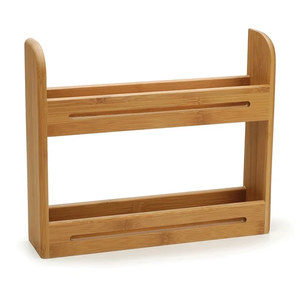 Bamboo Double-Tier <b>Spice</b> Rack Holds 12 Standard 3oz <b>Jars</b>, Countertop or Wall-Mountable for Kitchen Cabinet & Pantry - Product Image 3