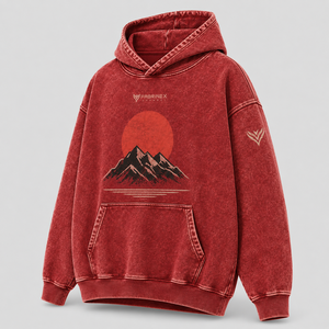 Custom Heavyweight Red Hoodie Streetwear Oversized Graphic <b>Pullover</b> <b>Mens</b> Casual Sportswear Apparel Manufacturer Bulk Supply - Product Image 2