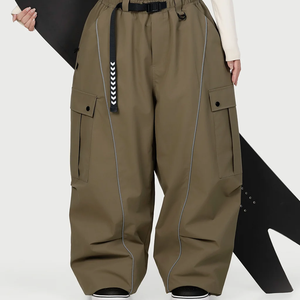 Pantalones de Snowboard y Esquí OEM Personalizados, Talla Grande, Impermeables, Resistentes al Viento, Transpirables, Holgados, Unisex, de Pierna Ancha para Hombre - Product Image 4