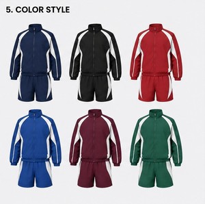 Autumn Unisex Solid Color <b>Hooded</b> Printed Windbreaker Tracksuit Custom Logo Full <b>Zip</b>-Up Two Piece High Street Plus Size Quick - Product Image 5
