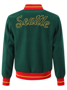 <b>Men</b> Wool Varsity <b>Jacket</b> Custom Embroidery Letterman <b>Jacket</b> Baseball Style College <b>Jacket</b> - Product Image 5