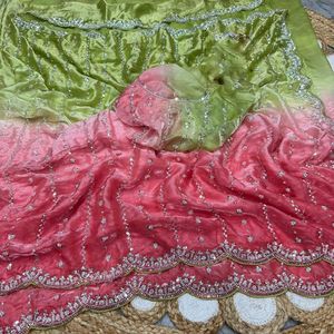 Exclusive Designer Look Fandy Satin Silk <b>Saree</b> with Elegant <b>Blouse</b> Stylish Fancy Latest Indian Modest Party Wear Women <b>Saree</b> - Product Image 4
