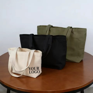 Bolsa de lona resistente hecha de material 100% algodón para compras diarias y viajes con logotipo y tamaño personalizados. - Product Image 4