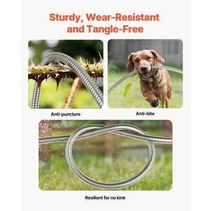 Tuyau d'arrosage de jardin en acier inoxydable antirouille de 150 pieds, robuste, avec buse à 10 fonctions, flexible, anti-torsion, léger pour - Product Image 3