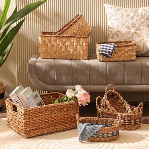 Woven Boho Christmas <b>Basket</b> With Handle Stackable For Children's Toy <b>Storage</b> Simple Style Wicker <b>Storage</b> <b>Basket</b> Made in Vietnam - Product Image 3