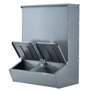 Mangeoire à porcs en acier robuste, capacité de 3,7 bushels, double porte, abreuvoir à rampe, mangeoire polyvalente pour porcelets, pour fermes, état neuf - Product Image 1