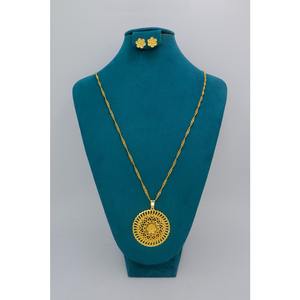 Collier avec boucles d'oreilles Parure de bijoux en laiton pur plaqué or Parure de bijoux collier design haute qualité pour les Émirats arabes unis - Product Image 2