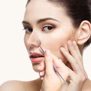 Kit professionnel 6-en-1 pour l'élimination des points noirs, pinces courbées, extracteur de comédons, ensemble d'outils - Product Image 5