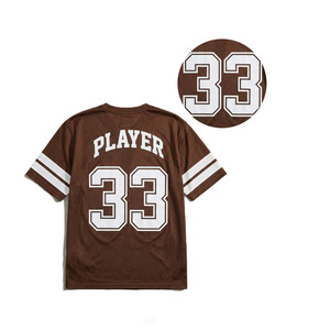 Camiseta de Fútbol Americano Transpirable de Malla Marrón con Cuello en V, Ropa Deportiva Personalizada, Fabricación OEM con Marca Privada - Product Image 3