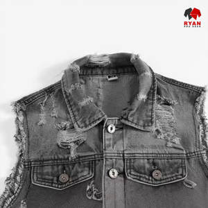 Gilet en jean personnalisé Ryan Pro Gear pour hommes, tissu confortable et respirant avec logo personnalisé, conception ODM OEM - Product Image 2