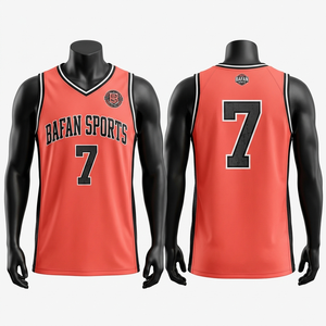 Camiseta 100% algodón para hombre, corte holgado, estampada, estilo jersey de baloncesto, 180 GSM, malla de poliéster suave, gris, negro, rojo, blanco, termoimpresa. - Product Image 6