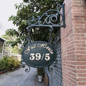 Custom Modern Eco-friendly Wrought Iron House Number Plate Weatherproof Outdoor Metal Door <b>Sign</b> Decorative Address Plaque <b>Garden</b> - Product Image 2