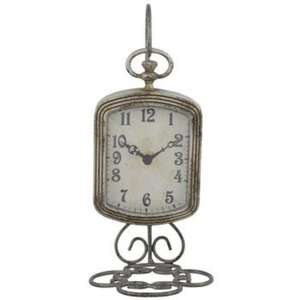 Horloge de table rectangulaire moderne en métal nickelé avec cadran blanc et aiguilles noires, décoration d'intérieur de qualité supérieure, chronométrage élégant - Product Image 1