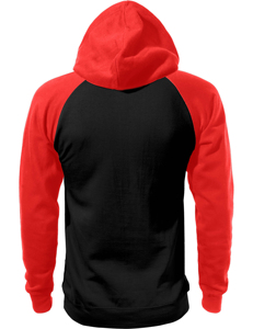 Nueva Sudadera con Capucha para Hombre, Negra y Roja, con Mangas Raglán, de Felpa, Informal, de Color Sólido, con Bolsillo, Corte Regular, para Otoño - Product Image 2