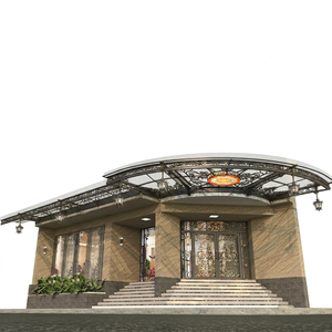 Toldo de Hierro Europeo KHP con Techo de Vidrio, Impermeable, para Exteriores, para Entrada de Villa, Hotel, Decorativo, Metálico, con 5 Años de Garantía - Product Image 1