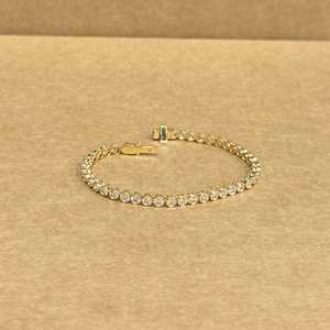 Pulsera de 14 Quilates con Piedra Natural, Elegante Joyería de Diamantes Cultivados en Laboratorio para Mujer, Regalo Perfecto, Diseño de Lujo - Product Image 4