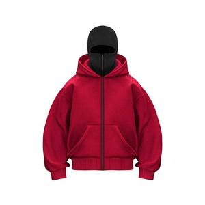 Sudadera con Capucha Balaclava Bordada con Logotipo Personalizado para Hombre, Doble Capa, Cierre Completo, Talla Grande, Diseño 3D Extra Grande - Product Image 2
