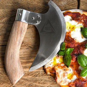 Nouvelle Hache à Pizza Multifonctionnelle en Acier Inoxydable avec Manche en Bois, Design Innovant - Vente Flash - Product Image 3