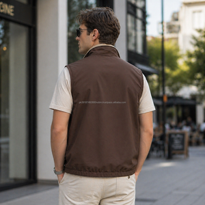 Gilet réversible ALIROZ INDUSTRY pour l'hiver, veste sans manches vintage à fermeture éclair, veste décontractée pour homme avec plusieurs poches - Product Image 2