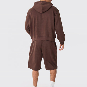 Brown <b>Men</b> <b>Zip</b> <b>Up</b> Hoodie Jogger Set Casual Tracksuit Sweatshirt and Sweatpants Outfit - Product Image 2