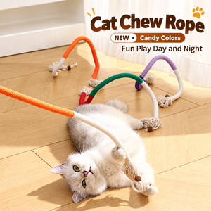 <b>Cat</b> <b>Chew</b> Rope <b>Toy</b> Cotton Braided Kitten Teething Biting Rope <b>Toy</b> Interactive <b>Cat</b> Dental Floss Rope for Indoor <b>Cats</b> Self Play Bor - Product Image 5