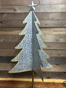 Galvanized Metal Christmas Tree Perfect for <b>Window</b> Display and Winter Event Decoration and Cozy Festive Ambience From India - Product Image 1