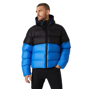 Men's Winter Hooded Color Blocking Eco-Friendly Waterproof Windproof Thick Polyester Filled Canvas Outerwear Casual <b>Jacket</b> - Product Image 3