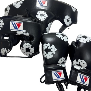 Ensemble de boxe Winning en denim déchiré, très vendu, cuir de haute qualité, ensemble de sparring professionnel Winning, ensemble de protection Winning noir - Product Image 1